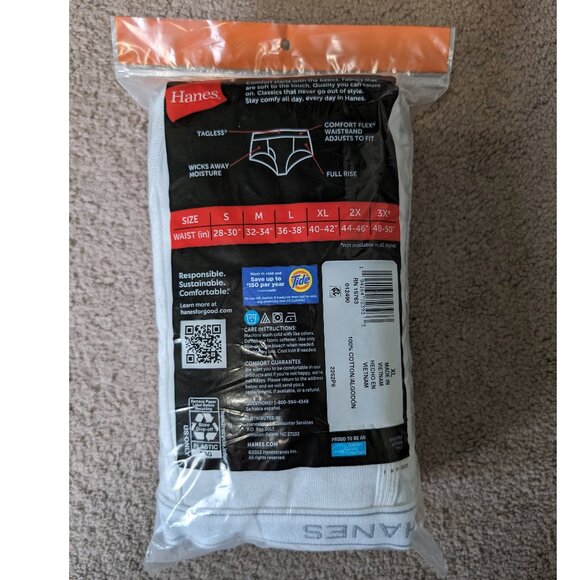 Hanes Tagless Briefs - 6 pack - NWT - Picture 2 of 2